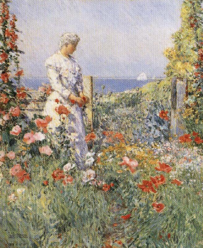 Childe Hassam In the Garden:Celia Thaxter in Her Garden oil painting picture